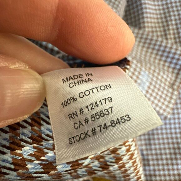 Johnston & Murphy XC 4 Extreme Comfort XXL Houndstooth Long Sleeve Button Down - Picture 8 of 9